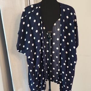 LOFT Navy and White Polka Dot Cape